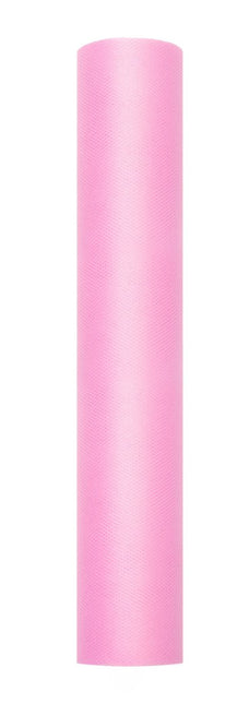 Lichtroze Tule Rol 30cm 9m van Partydeco koop je bij Partywinkel