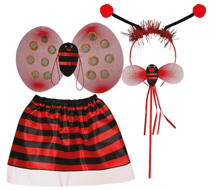 Lieveheersbeestje Accessoireset Zwart Rood Meisje van Fiestas Guirca koop je bij Partywinkel
