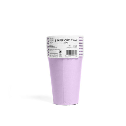 Lila Bekers Papier 210ml 8st van WeFiesta koop je bij Partywinkel