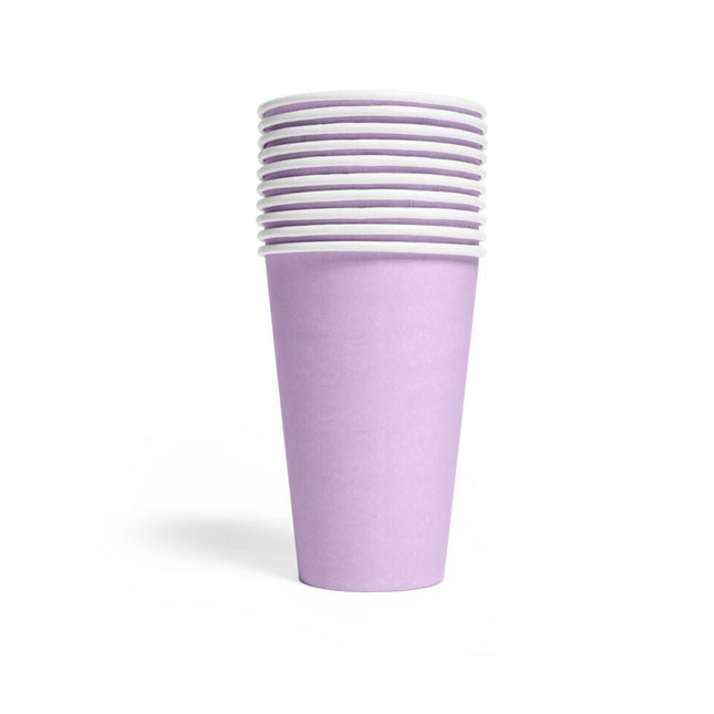 Lila Bekers Papier 350ml 10st van WeFiesta koop je bij Partywinkel