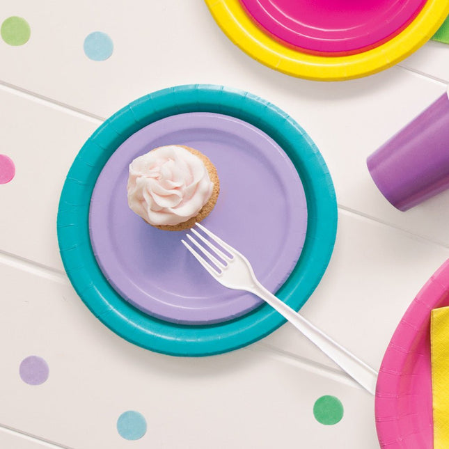 Lila Borden Rond 17,5cm 8st van Unique koop je bij Partywinkel