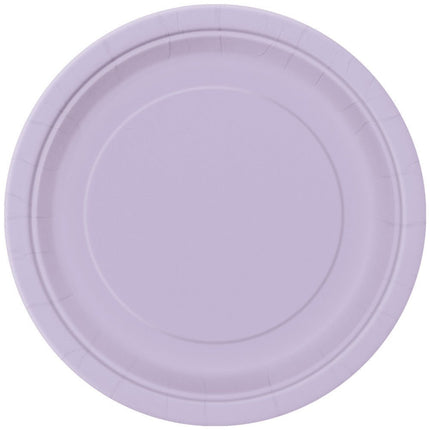 Lila Borden Rond 17,5cm 8st van Unique koop je bij Partywinkel
