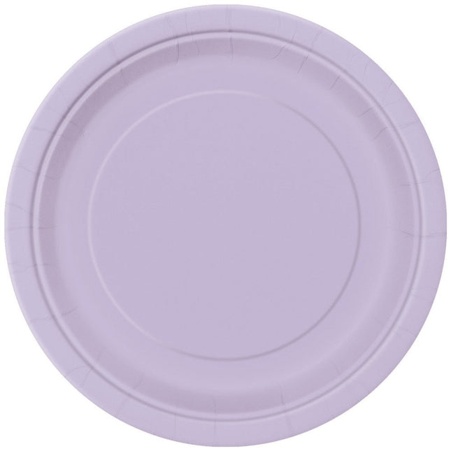 Lila Borden Rond 17,5cm 8st van Unique koop je bij Partywinkel