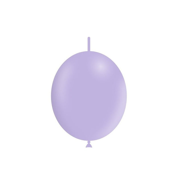 Lila Knoopballonnen Pastel 30cm 50st van Balloonia koop je bij Partywinkel