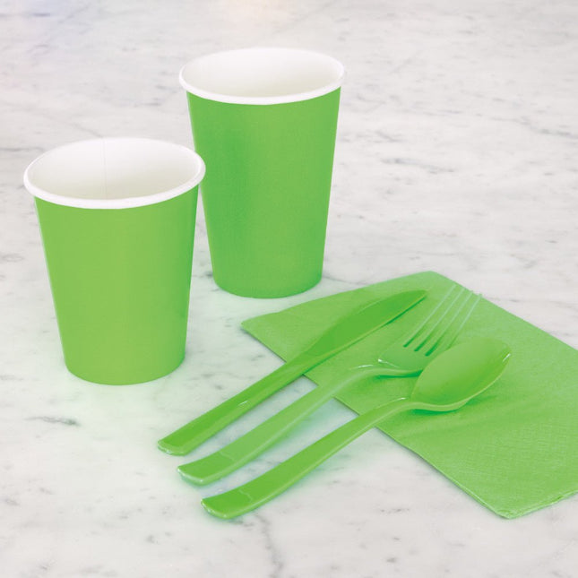 Lime Groen Bestek 18 delig van Unique koop je bij Partywinkel