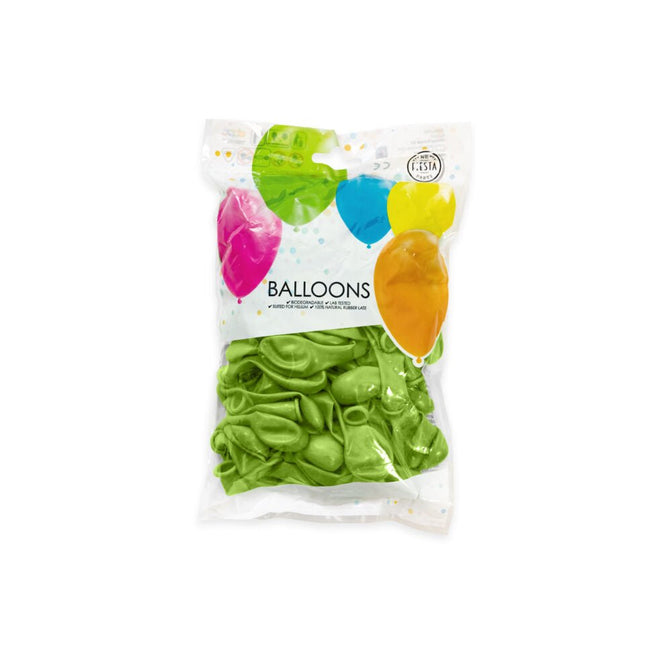 Lime Groene Ballonnen Metallic 13cm 100st van WeFiesta koop je bij Partywinkel