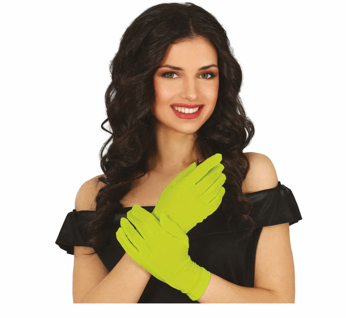 Lime Groene Handschoenen 20cm van Fiestas Guirca koop je bij Partywinkel