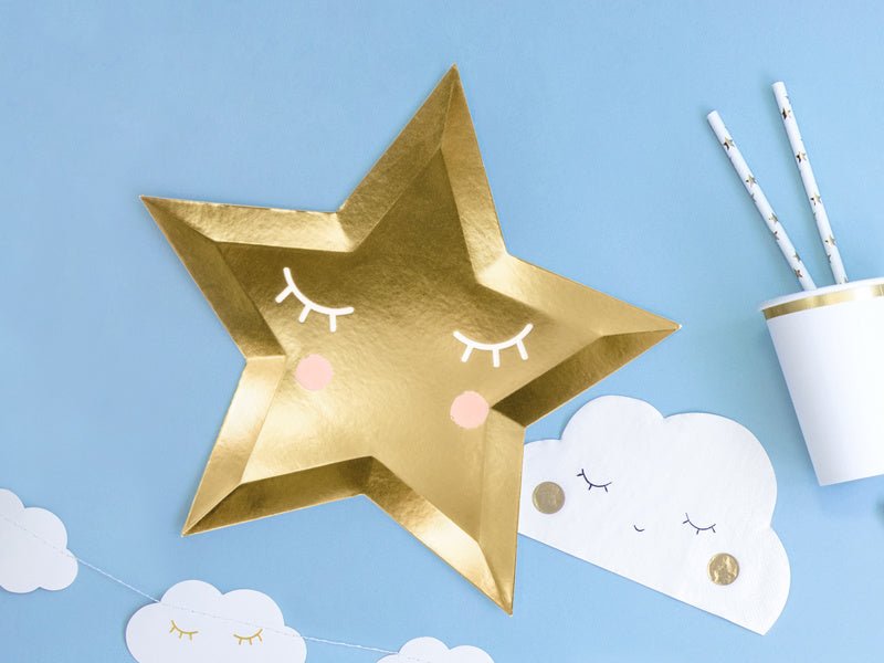 Little Star Star Borden Goud 27cm 6st van Partydeco koop je bij Partywinkel