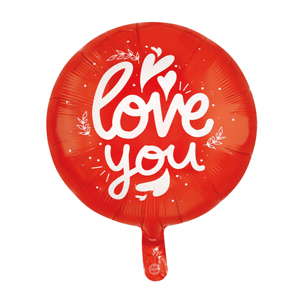 Love You Helium Ballon Rood Leeg 45cm van WeFiesta koop je bij Partywinkel