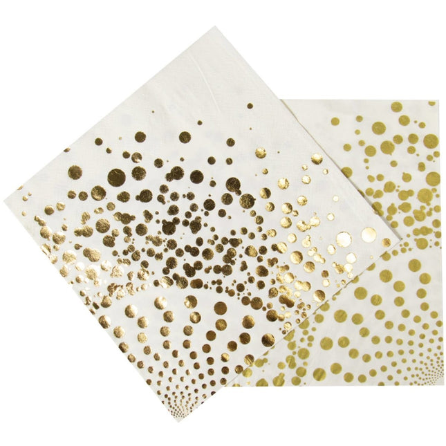 Luxury Gold Servetten 33cm 16st van Folat koop je bij Partywinkel