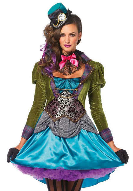 Mad Hatter Jurk Dames Fluweel Leg Avenue van Leg Avenue koop je bij Partywinkel