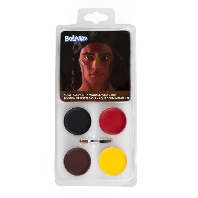 Make Up Set Indiaan Waterbasis 5 delig van Boland koop je bij Partywinkel