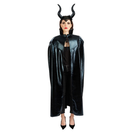 Dark Queen Cape with Horned Tiara, 2-Piece Set