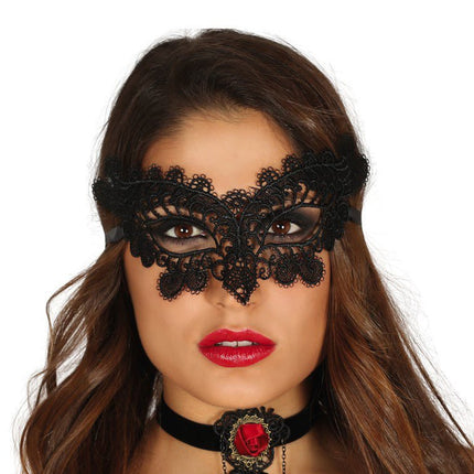 Masker Geborduurd Zwart van Fiestas Guirca koop je bij Partywinkel