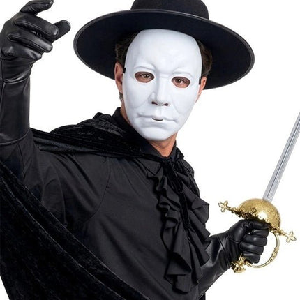 MASKER MAN - HARD PLASTIC WIT van Widmann koop je bij Partywinkel