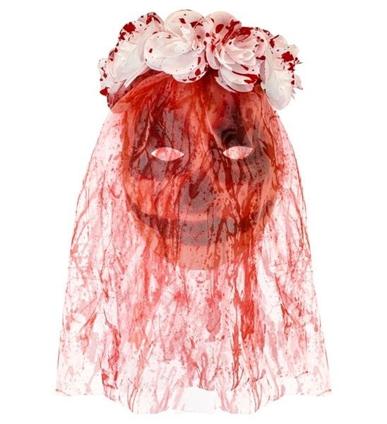 MASKER MET BLOEM, SLUIER BLOEDERIGE BRUID - STOF van Widmann koop je bij Partywinkel