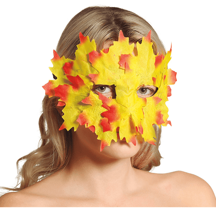 Masker Van Bladeren Geel van Fiestas Guirca koop je bij Partywinkel