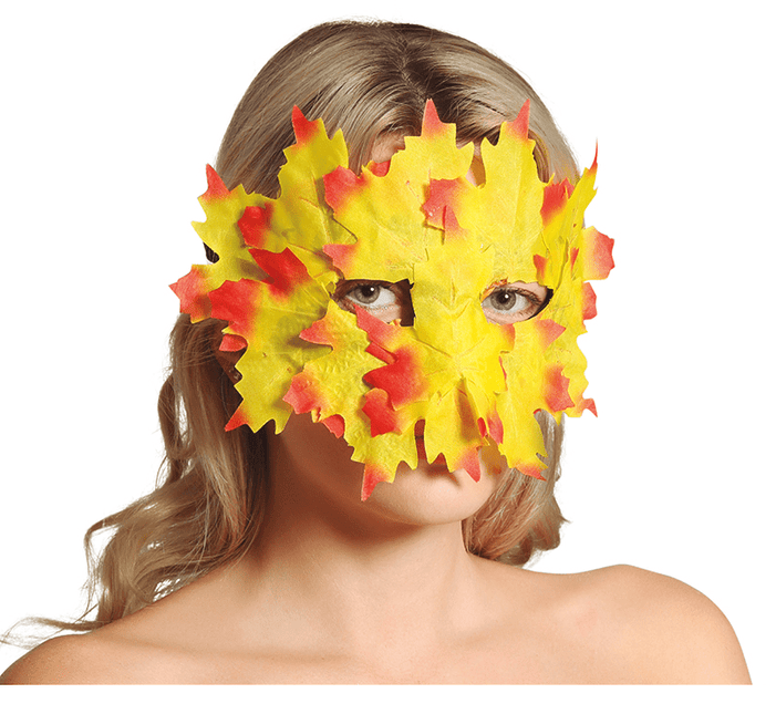 Masker Van Bladeren Geel van Fiestas Guirca koop je bij Partywinkel