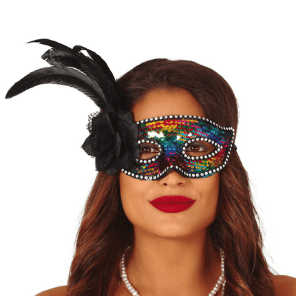 Masker Veren Meerkleurig van Fiestas Guirca koop je bij Partywinkel