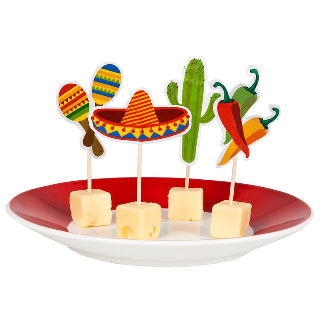 Mexicaanse Cocktailprikker Fiesta 9cm 12st van Boland koop je bij Partywinkel