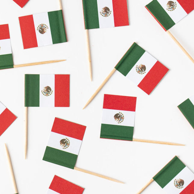 Mexico Cocktailprikkers Mexico 6cm 50st van WeFiesta koop je bij Partywinkel