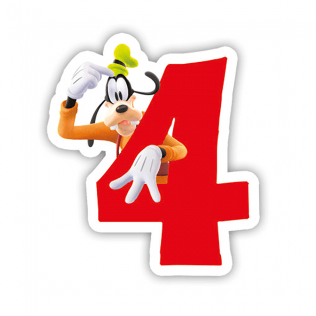 Mickey Mouse Kaars 4 Jaar van Procos koop je bij Partywinkel