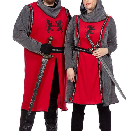 Ridder Jurk Grijs Rood Dames 3 delig van Wilbers & Wilbers koop je bij Partywinkel