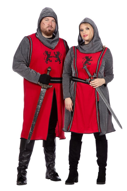Ridder Jurk Grijs Rood Dames 3 delig van Wilbers & Wilbers koop je bij Partywinkel