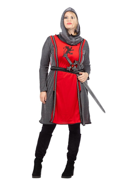 Ridder Jurk Grijs Rood Dames 3 delig van Wilbers & Wilbers koop je bij Partywinkel