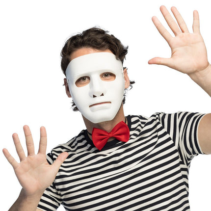 Mime Masker Wit Theater van Boland koop je bij Partywinkel