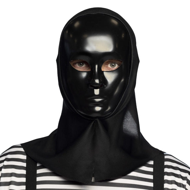 Mime Masker Zwart Met Kap van Boland koop je bij Partywinkel