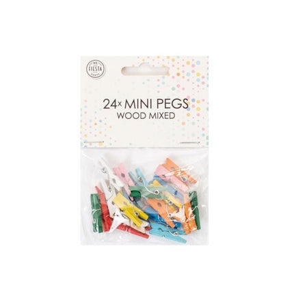 Mini Knijpers Hout Gemixt 24st van WeFiesta koop je bij Partywinkel