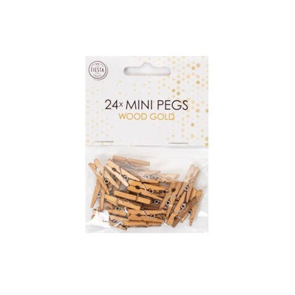 Mini Knijpers Hout Goud 24st van WeFiesta koop je bij Partywinkel