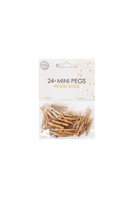 Mini Knijpers Hout Goud 24st van WeFiesta koop je bij Partywinkel