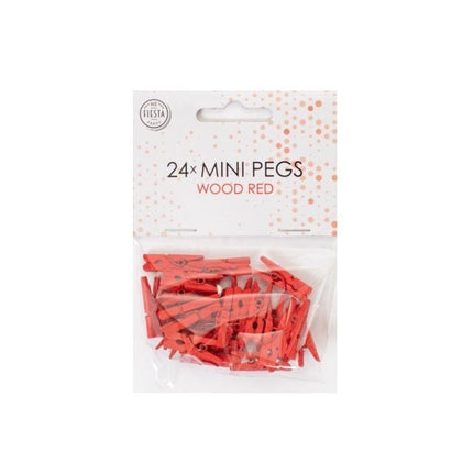 Mini Knijpers Hout Rood 24st van WeFiesta koop je bij Partywinkel