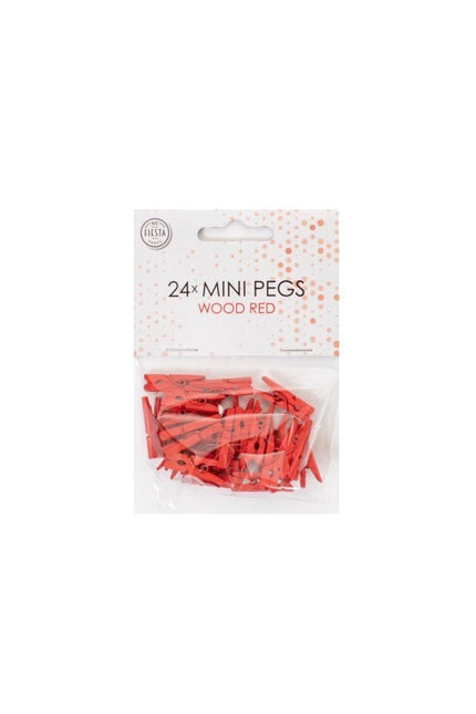 Mini Knijpers Hout Rood 24st van WeFiesta koop je bij Partywinkel