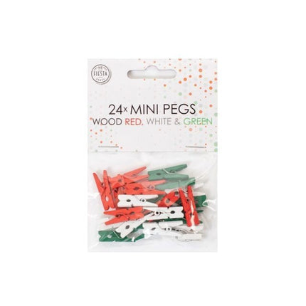Mini Knijpers Hout Rood Wit Groen 24st van WeFiesta koop je bij Partywinkel