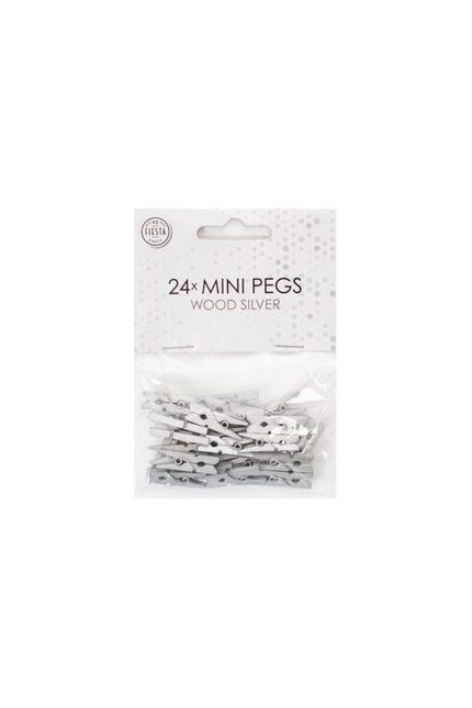 Mini Knijpers Hout Zilver 24st van WeFiesta koop je bij Partywinkel