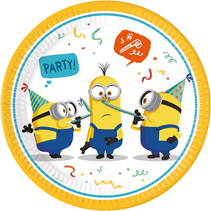 Minions Borden Geel 23cm 8st van Procos koop je bij Partywinkel