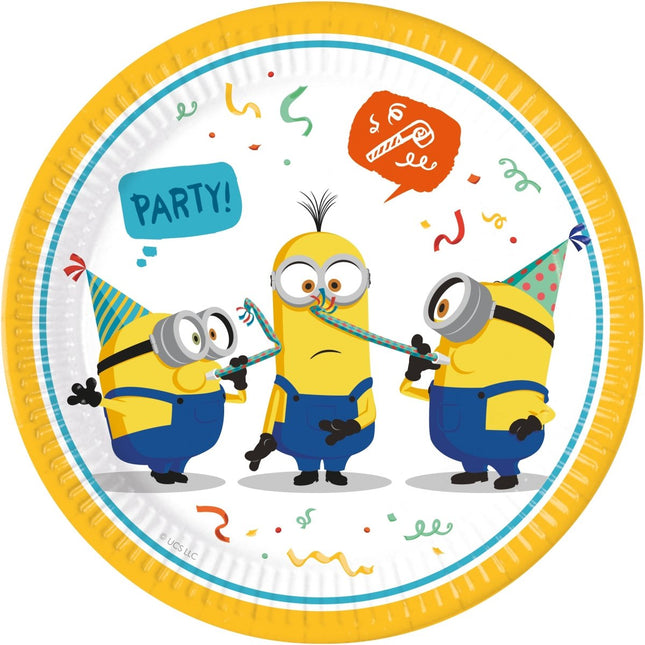 Minions Borden Geel 23cm 8st van Procos koop je bij Partywinkel