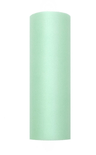 Mintgroene Tule Rol 15cm 9m van Partydeco koop je bij Partywinkel