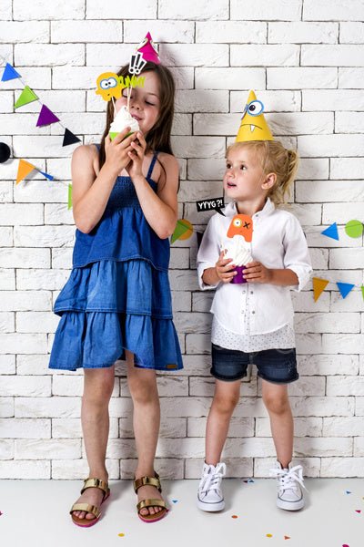 Monster Feesthoedjes 16cm 6st van Partydeco koop je bij Partywinkel