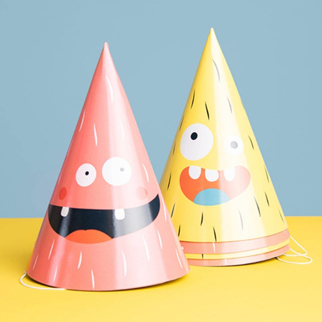 Monster Feesthoedjes Papier Bash 6st van Folat koop je bij Partywinkel