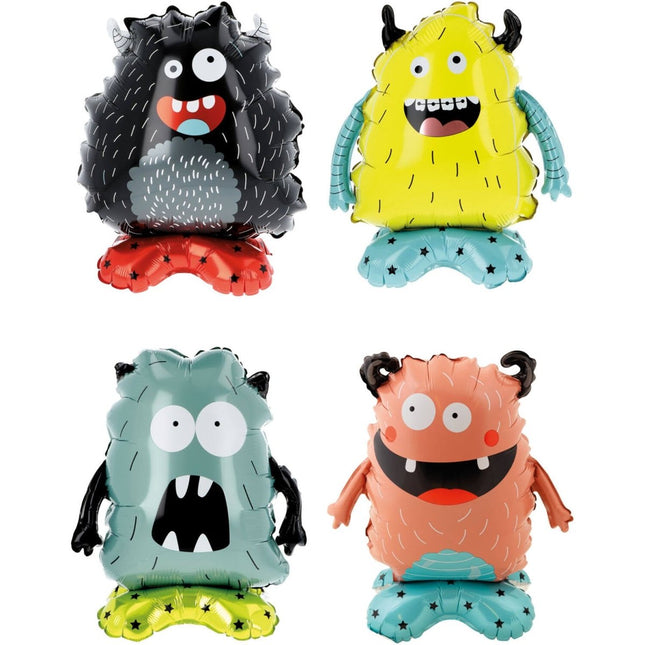 Monster Helium Ballon Met Standaard Leeg 40cm 4st van Folat koop je bij Partywinkel