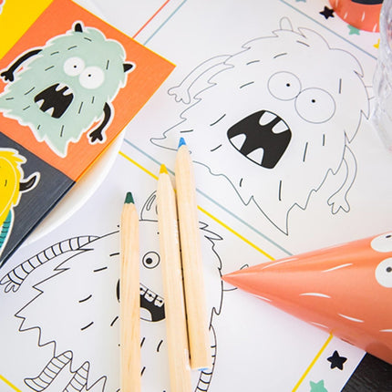 Monster Placemats Kleurplaat Bash 6st van Folat koop je bij Partywinkel