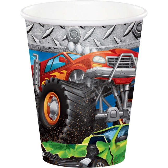 Monster Truck Bekers 256ml 8st van Creative Converting koop je bij Partywinkel