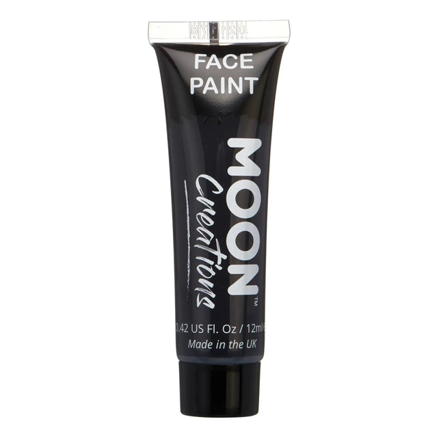Moon Creations Face Paint Black 12ml van Moon Creations koop je bij Partywinkel