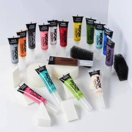 Moon Creations Face Paint with Brush Applicator Black 15ml van Moon Creations koop je bij Partywinkel