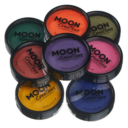 Moon Creations Pro Face Paint Cake Pots Army Green 36g van Moon Creations koop je bij Partywinkel