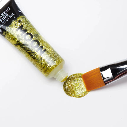 Moon Glitter Classic Fine Glitter Gel Gold 12ml van Moon Creations koop je bij Partywinkel
